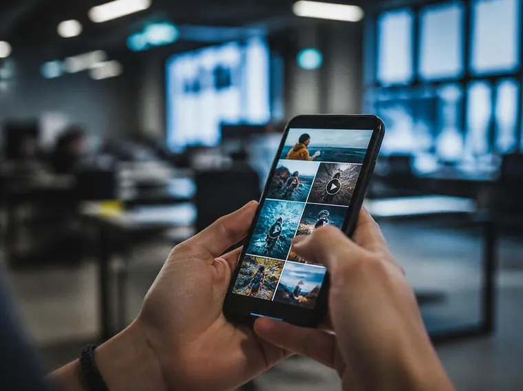 Móvil mostrando el contenido de redes sociales de una marca